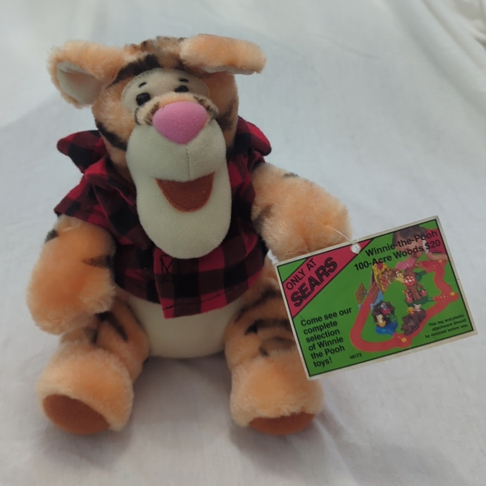 Vintage 1988 Disney Winnie The Pooh Tigger 10" Plush w/Original Sears Tag